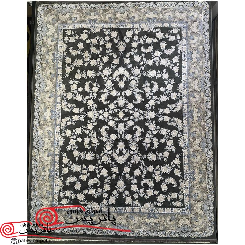 01 فرش ماشینی خاطره کویر کاشان طرح زرافشان دودی هایبالک01