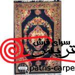 فرش گبه طرح گلاب سرمه ای