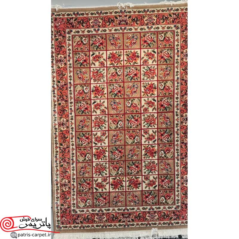 New Project01 فرش گبه طرح گلفرنگ شکلاتی