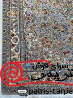 فرش ماشینی-پشمی طبیعی-ابریشمی گیاهی-کد3227-طوسی - تصویر 3