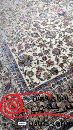 فرش ماشینی-پشمی طبیعی-ابریشمی گیاهی-کد3226-کرم