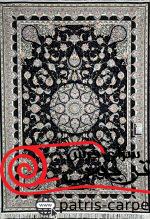فرش ماشینی شاهکار صفویه-ساتراپی-کد7771-رنگ سرمه ای-1200شانه-3600تراکم