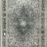 فرش ماشینی زمرد مشهد_طرح گل ابریشم_کد12005_رنگ سبز_1200شانه_3600تراکم