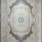 فرش ماشینی خاطره کویر کاشان-طرح آبادیس-رنگ سیلور-1200شانه-3600تراکم