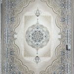 فرش ماشینی خاطره کویر کاشان-طرح آبادیس-رنگ کرم صدفی-1200شانه-3600تراکم