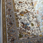 فرش ماشینی-پشمی طبیعی-ابریشمی گیاهی-کدکرم افشان شکارگاه