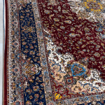 فرش ماشینی-پشمی طبیعی-ابریشم گیاهی کد لاکی اولیا