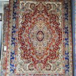 فرش ماشینی-پشمی طبیعی-ابریشمی گیاهی-کد3216-لاکی