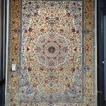 فرش ماشینی-پشمی طبیعی-ابریشمی گیاهی-کد3211-کرم