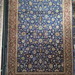 فرش ماشینی-پشمی طبیعی-ابریشمی گیاهی-کد3221-سرمه ای