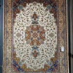 فرش ماشینی-پشمی طبیعی-ابریشمی گیاهی-کد3230-کرم