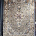 فرش ماشینی-پشمی طبیعی-ابریشمی گیاهی-کد3230-طوسی