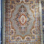 فرش ماشینی-پشمی طبیعی-ابریشمی گیاهی-کد3224-طوسی