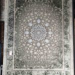 فرش ماشینی زمرد مشهد_طرح گل ابریشم_کد12007_رنگ سبز_1200شانه_3600تراکم