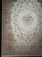 فرش ماشینی خاطره کویر کاشان-کد طرح 3102-رنگ کرم صدفی حاشیه قرمز-1200شانه-3600تراکم - تصویر 3