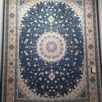 فرش ماشینی پاتریس-طرح مهشید-رنگ رویال آبی-1500شانه-4500تراکم