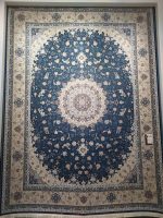 فرش ماشینی پاتریس-طرح مهشید-رنگ رویال آبی-1500شانه-4500تراکم