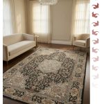پاشین|فرش دستبافت گونه|پشم طبیعی|ابریشمی گیاهی 17 رنگ |کد4821|مشکی